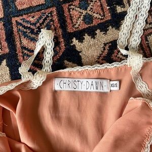 Christy Dawn silk blush peach maxi dress